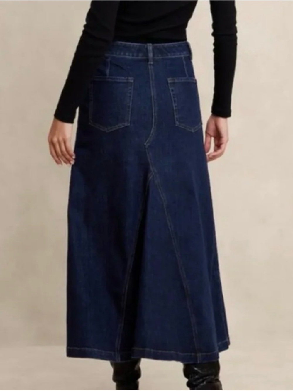 Banana Republic Factory Dark Blue Denim Maxi Skirt - Picture 2 of 11